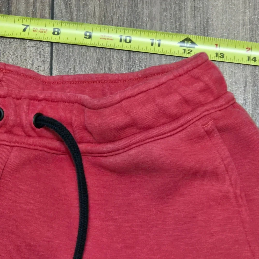 Nike Tech Fleece Shorts Womens Small Red Heathered Bonded Zip Athletic Casual